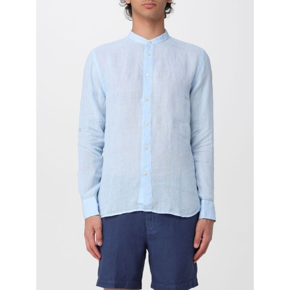120% Lino Shirt Men Blue